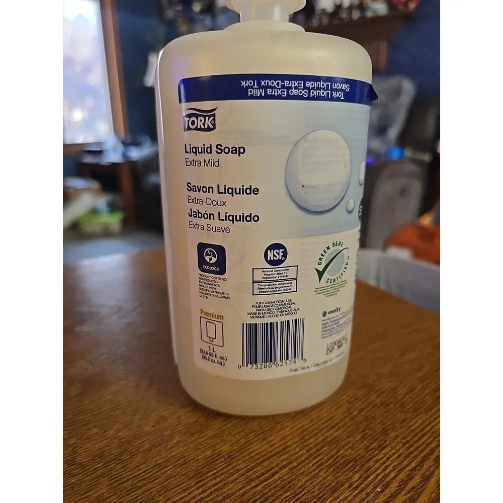 Tork Premium Extra Mild Liquid Soap-Unscented-1 Liter Bottle-TRK400011 Lot Of‎ 2